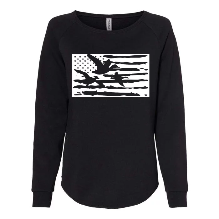 American Flag Duck Hunter Womens California Wash Sweatshirt