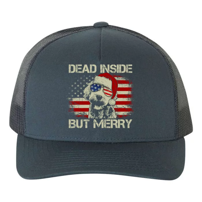 American Flag Doodle Santa Christmas Dead Inside But Merry Gift Yupoong Adult 5-Panel Trucker Hat