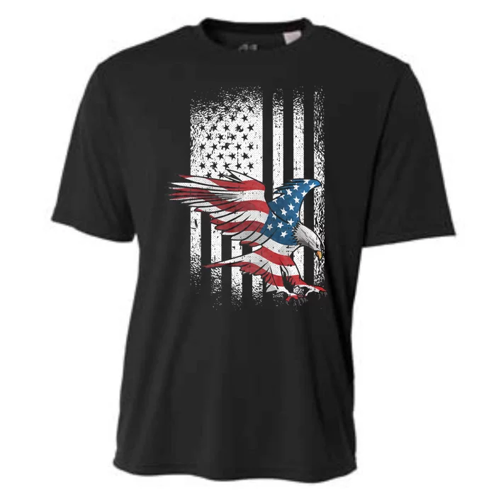 American Flag Eagle 4th Of July Independence Day Patriotic Cooling Performance Crew T-Shirt