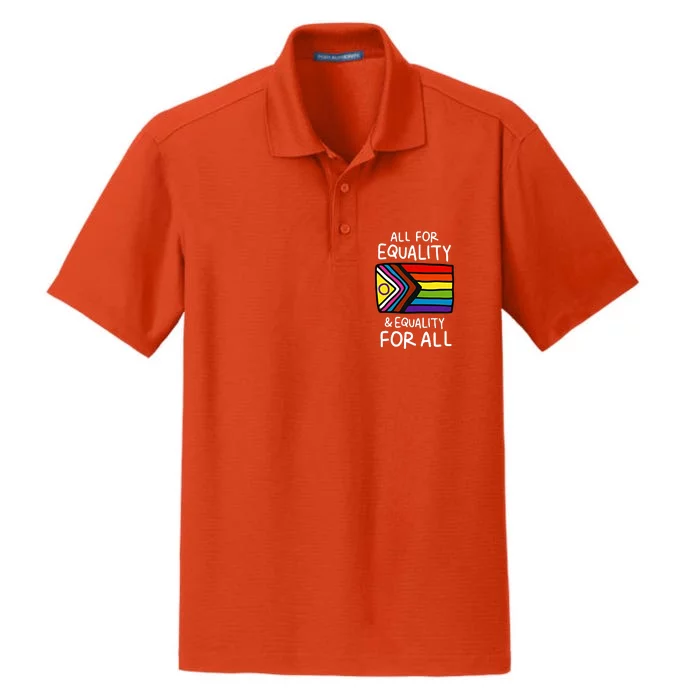 All For Equality And Equality For All Equality Apparel Rainbow Pride LGBT LGBTQ Dry Zone Grid Performance Polo