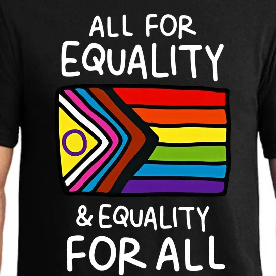 All For Equality And Equality For All Equality Apparel Rainbow Pride LGBT LGBTQ Pajama Set