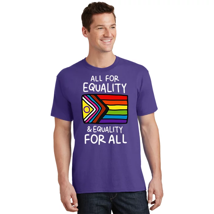 All For Equality And Equality For All Equality Apparel Rainbow Pride LGBT LGBTQ T-Shirt