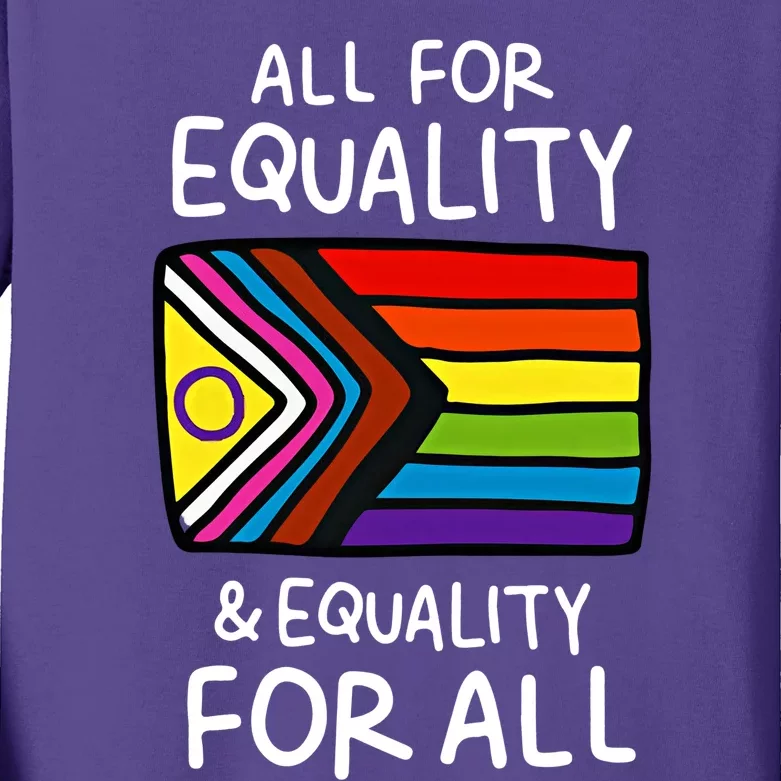 All For Equality And Equality For All Equality Apparel Rainbow Pride LGBT LGBTQ Kids Long Sleeve Shirt