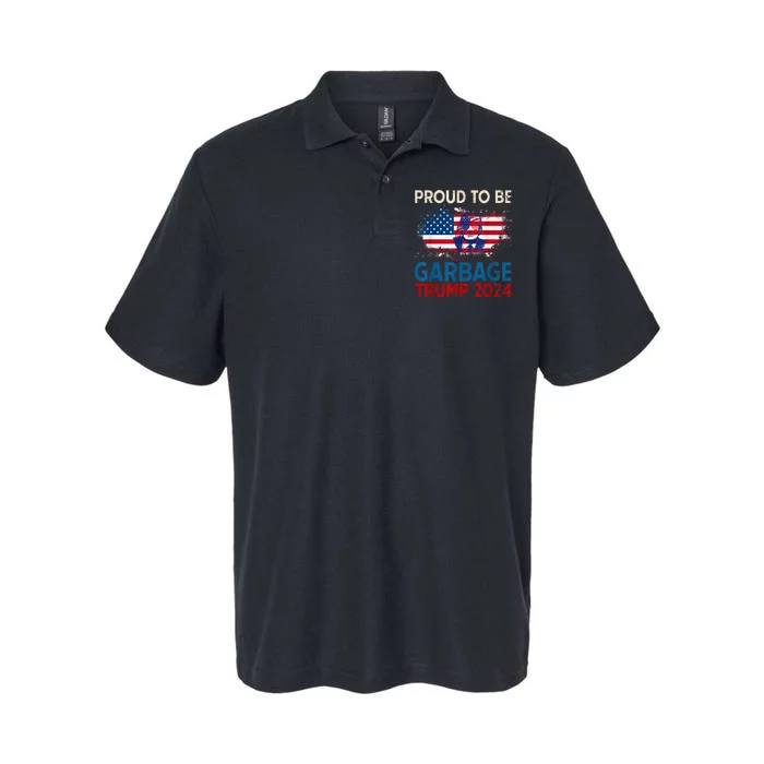 American Flag Election Proud To Be Garbage Vote Trump Presiden Gift Softstyle Adult Sport Polo