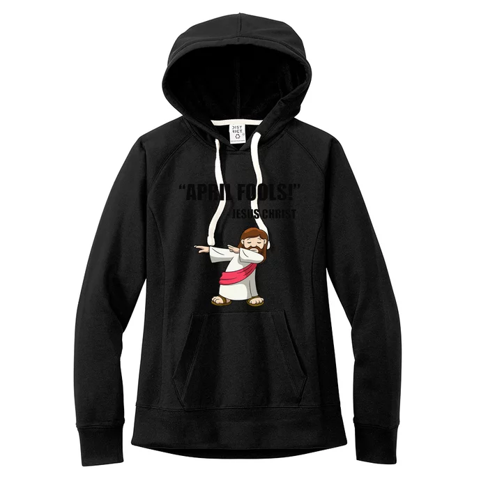 April Fools' Easter Funny Dabbing Jesus Women's Fleece Hoodie