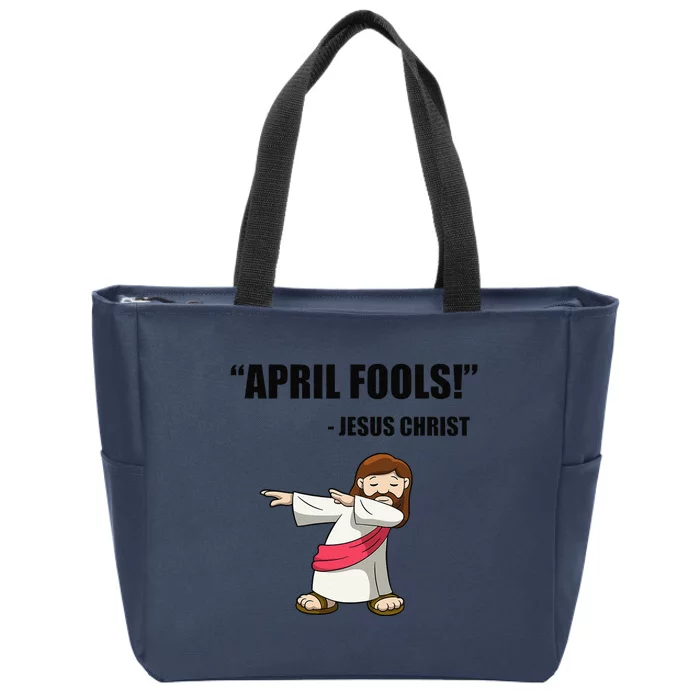 April Fools' Easter Funny Dabbing Jesus Zip Tote Bag