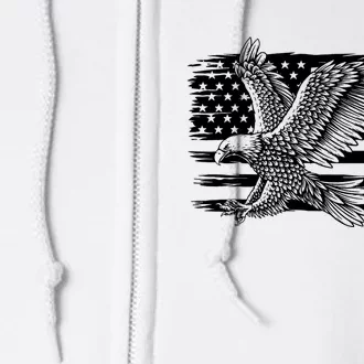 American Flag Eagle 4th Of July Independence Day Patriotic Full Zip Hoodie