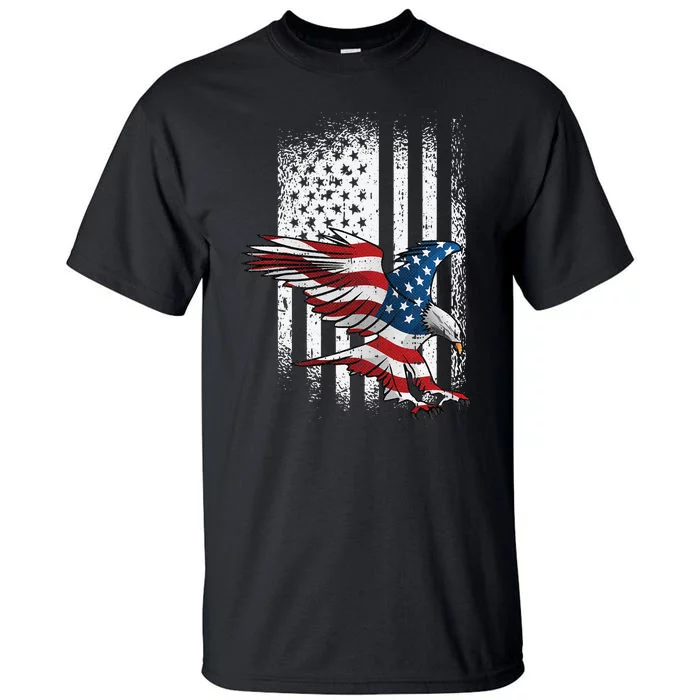 American Flag Eagle 4th Of July Independence Day Patriotic Tall T-Shirt