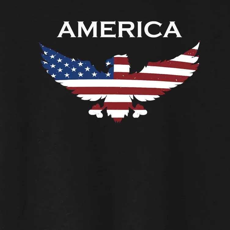 American Flag Eagle Women's Crop Top Tee