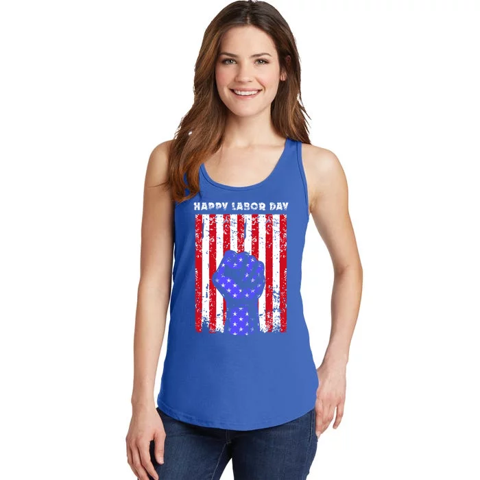 American Flag Employee American Employer Worker Labor Day Funny Gift Ladies Essential Tank