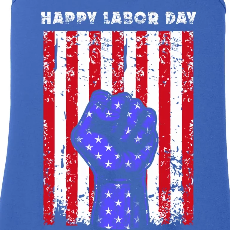 American Flag Employee American Employer Worker Labor Day Funny Gift Ladies Essential Tank