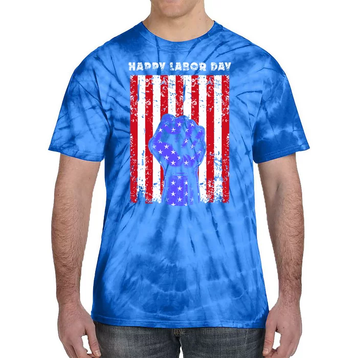 American Flag Employee American Employer Worker Labor Day Funny Gift Tie-Dye T-Shirt