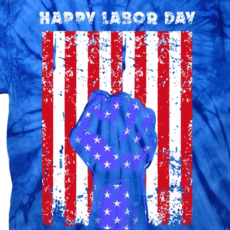 American Flag Employee American Employer Worker Labor Day Funny Gift Tie-Dye T-Shirt