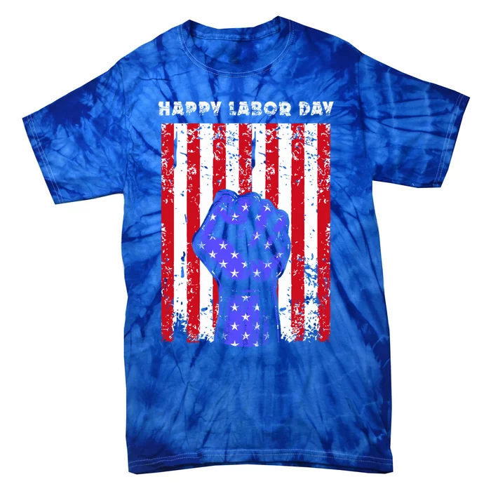 American Flag Employee American Employer Worker Labor Day Funny Gift Tie-Dye T-Shirt