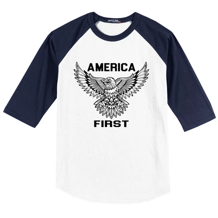 America First Eagle America First Baseball Sleeve Shirt