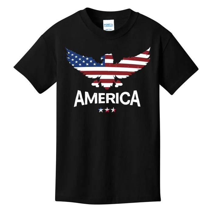 American Flag Eagle Kids T-Shirt