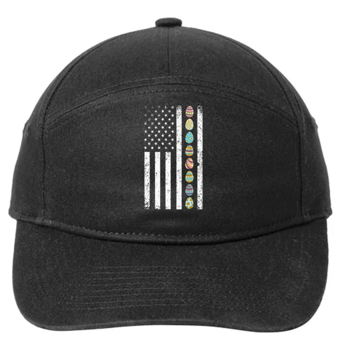 American Flag Easter Egg Hunting Cool Patriotic Spring 7-Panel Snapback Hat