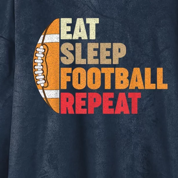 American Football Eat Sleep Football Repeat Hooded Wearable Blanket