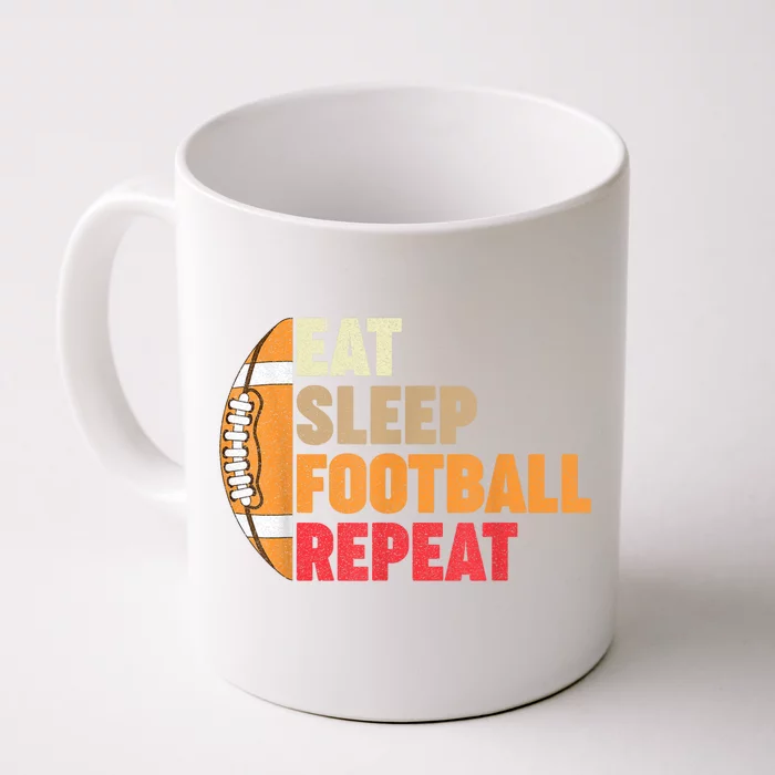 American Football Eat Sleep Football Repeat Front & Back Coffee Mug