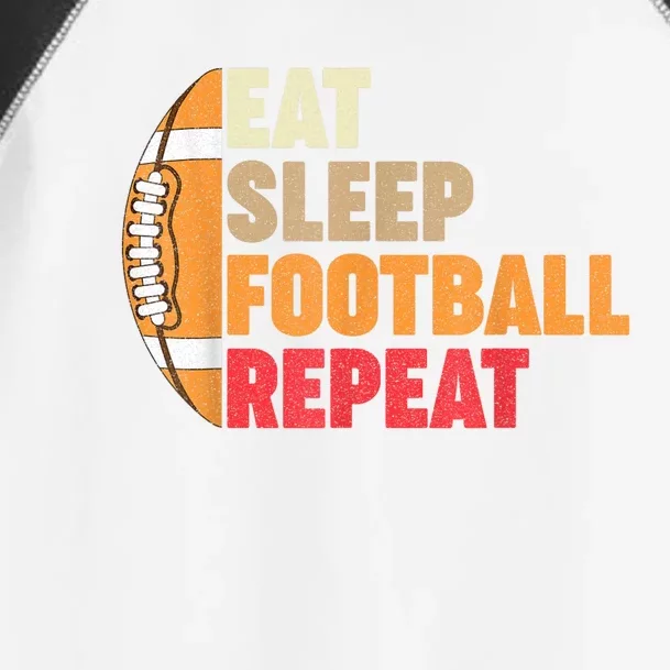 American Football Eat Sleep Football Repeat Toddler Fine Jersey T-Shirt