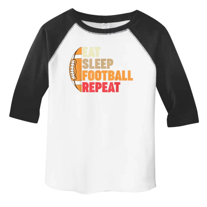 American Football Eat Sleep Football Repeat Toddler Fine Jersey T-Shirt