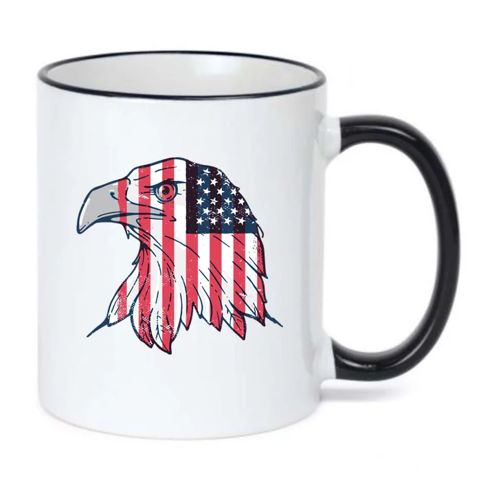 American Flag Eagle Usa Patriotic Gift Black Color Changing Mug