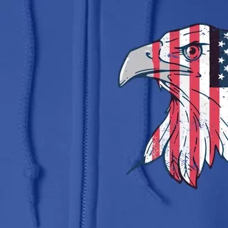 American Flag Eagle Usa Patriotic Gift Full Zip Hoodie