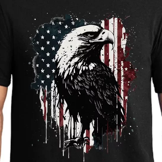 American Flag Eagle 4th Of July Independence Day Patriotic Pajama Set