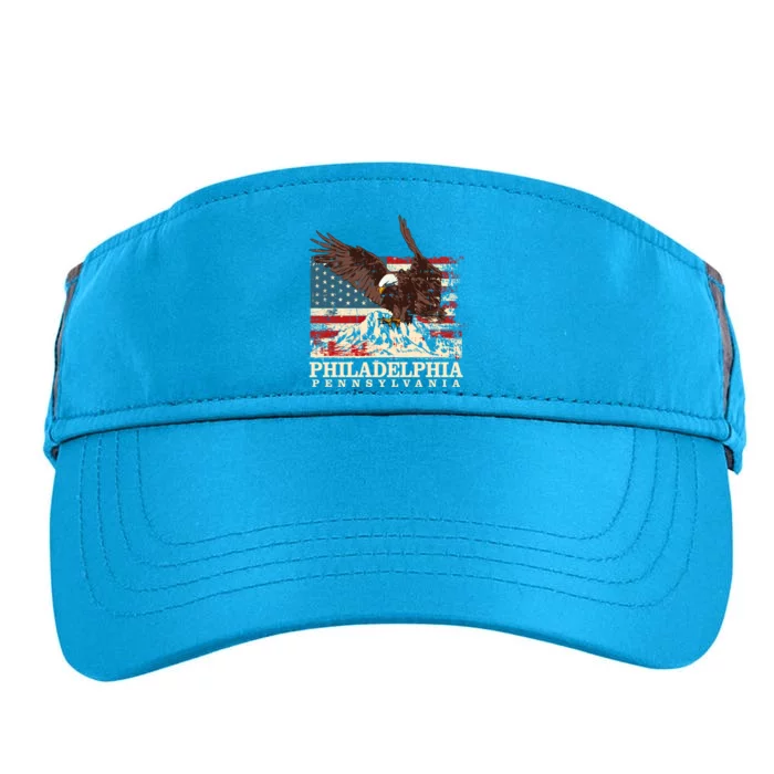 American Flag Eagle Philadelphia Patriotic Pennsylvania Meaningful Gift Adult Drive Performance Visor