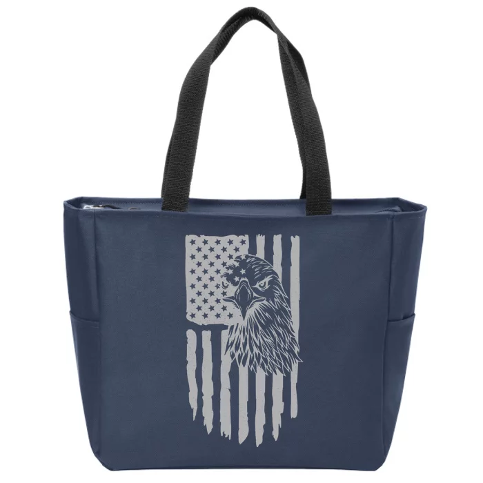 American Flag Eagle Patriot Zip Tote Bag