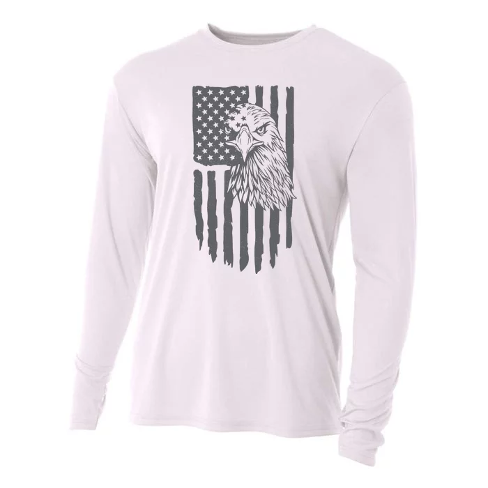 American Flag Eagle Patriot Cooling Performance Long Sleeve Crew