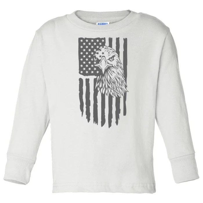 American Flag Eagle Patriot Toddler Long Sleeve Shirt