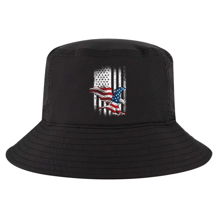 American Flag Eagle 4th Of July Independence Day Patriotic Cool Comfort Performance Bucket Hat