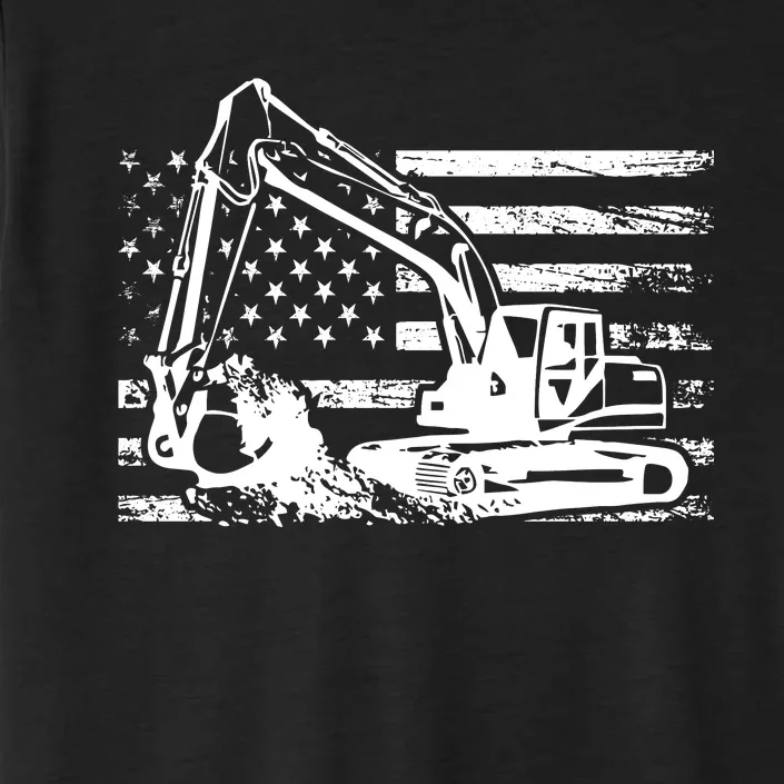 American Flag Excavator ChromaSoft Performance T-Shirt