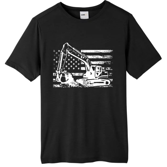 American Flag Excavator ChromaSoft Performance T-Shirt