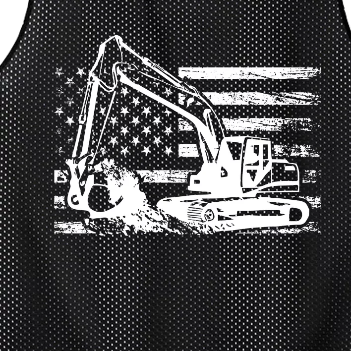 American Flag Excavator Mesh Reversible Basketball Jersey Tank