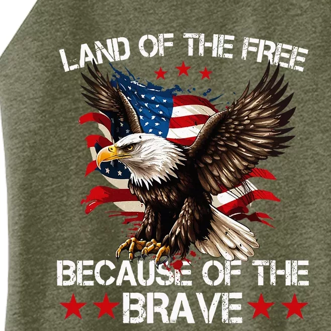 American Flag Eagle 4th Of July Land Of The Free Women’s Perfect Tri Rocker Tank