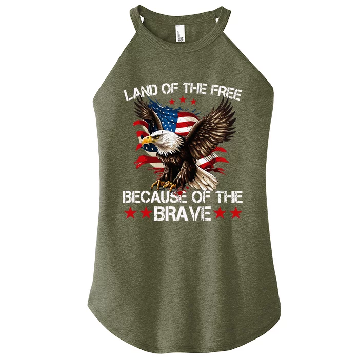 American Flag Eagle 4th Of July Land Of The Free Women’s Perfect Tri Rocker Tank