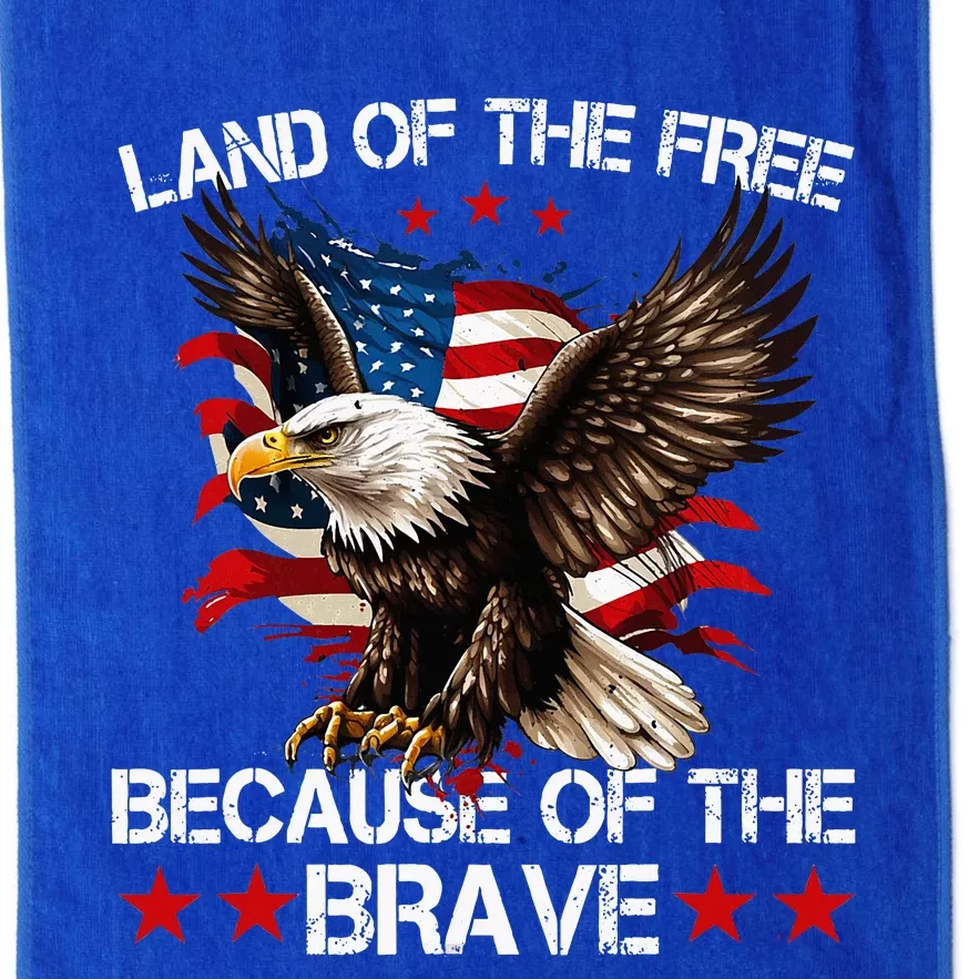 American Flag Eagle 4th Of July Land Of The Free Platinum Collection Golf Towel