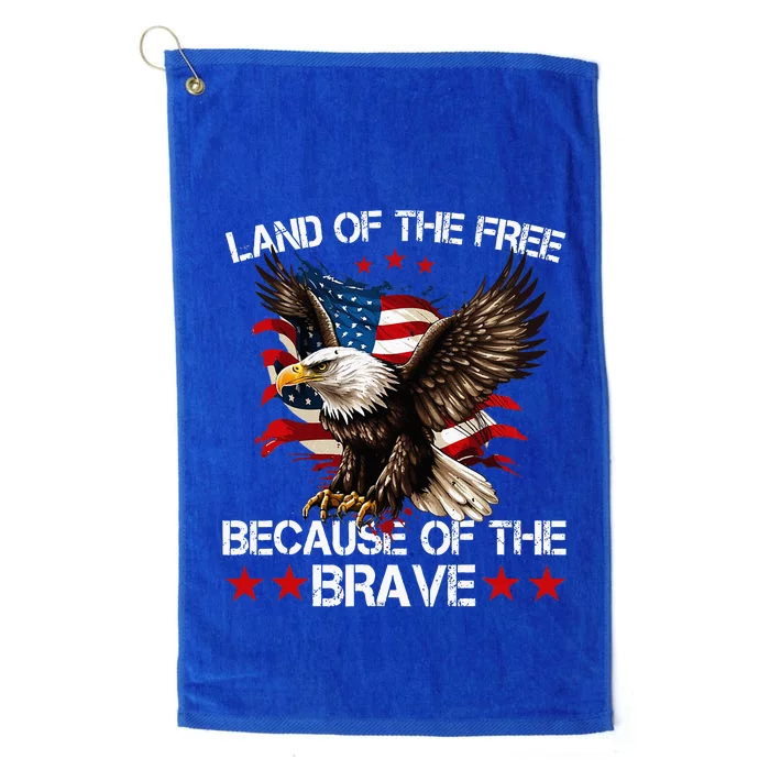 American Flag Eagle 4th Of July Land Of The Free Platinum Collection Golf Towel