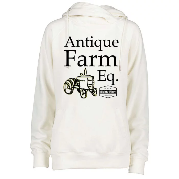 Antique Farm Equipment Womens Funnel Neck Pullover Hood