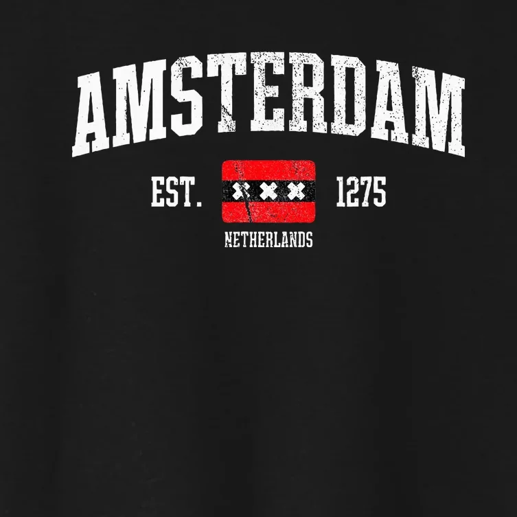 Amsterdam Flag Est. 1275 Netherlands Souvenir Women's Crop Top Tee