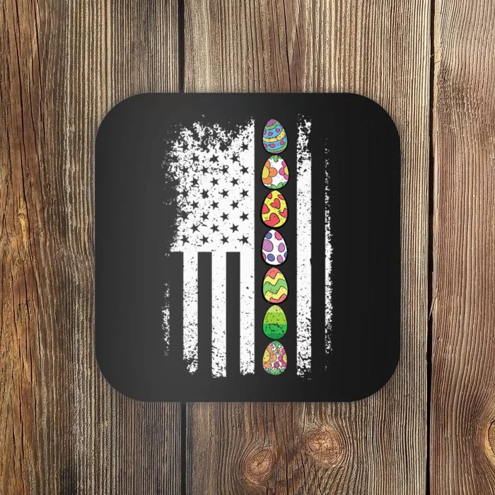 American Flag Easter Egg Hunting Cool Patriotic Spring Coaster