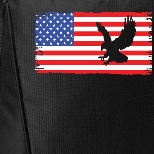 American Flag Flying Eagle City Backpack