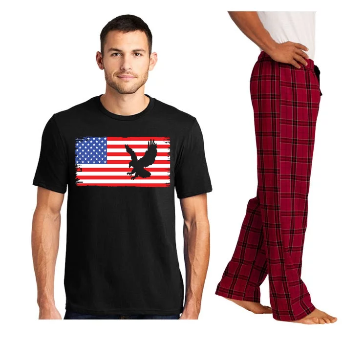 American Flag Flying Eagle Pajama Set