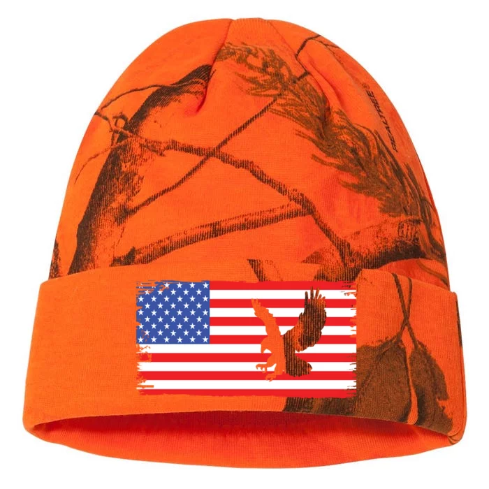 American Flag Flying Eagle Kati - 12in Camo Beanie