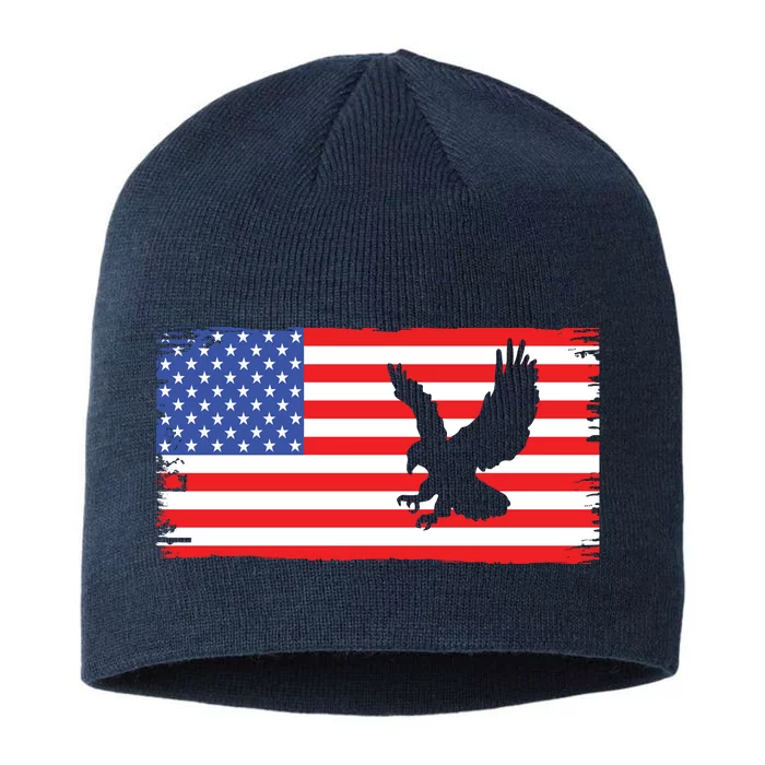 American Flag Flying Eagle 8 1/2in Sustainable Knit Beanie