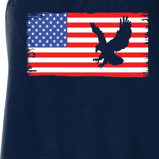 American Flag Flying Eagle Women's Racerback Tank