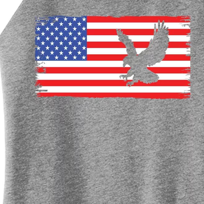 American Flag Flying Eagle Women’s Perfect Tri Rocker Tank