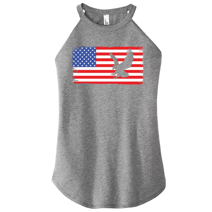 American Flag Flying Eagle Women’s Perfect Tri Rocker Tank